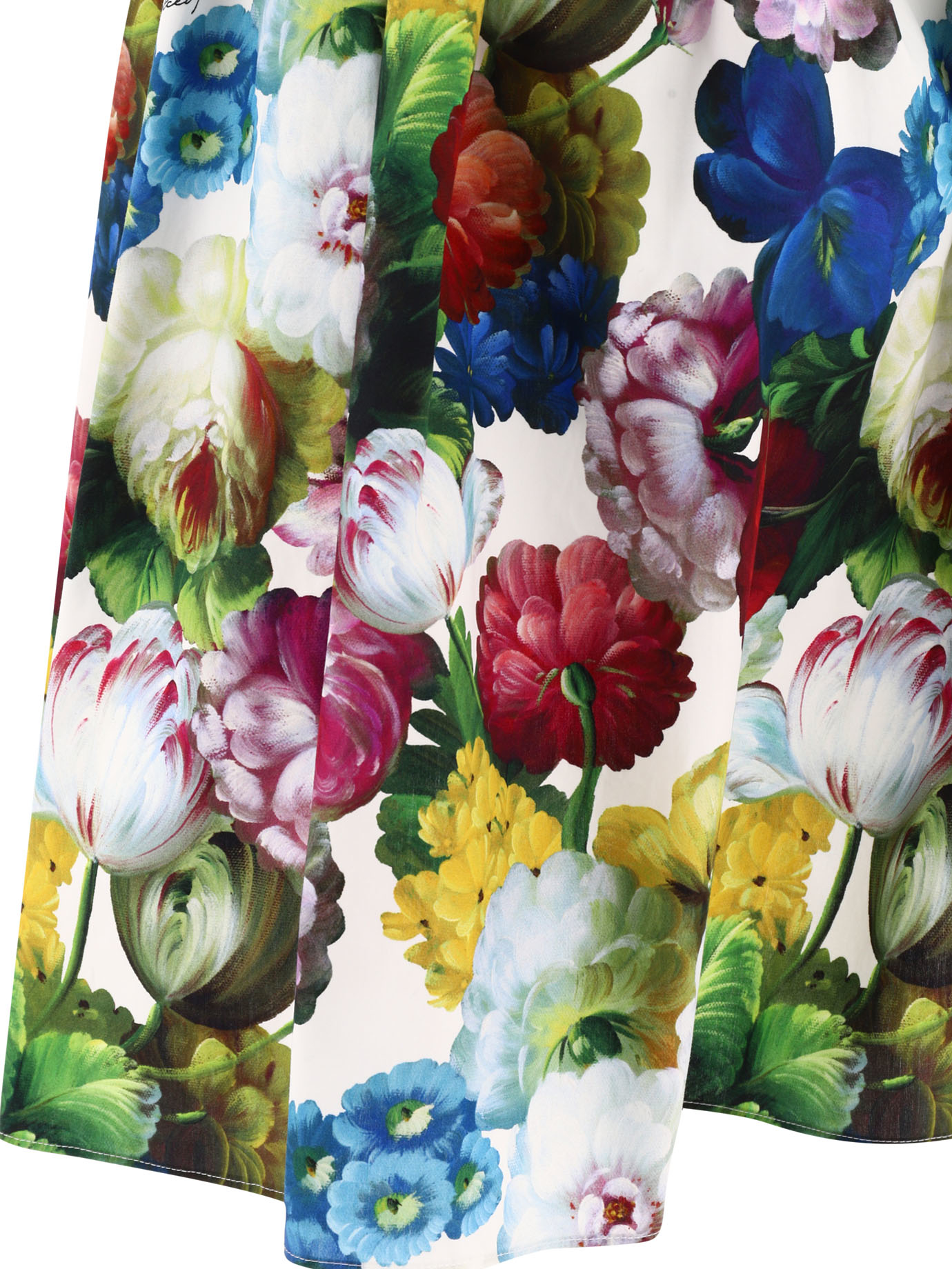 DOLCE & GABBANA Short cotton corset dress with nocturnal flower print